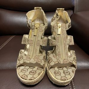 Michael Kors Signature Wedges EUC.